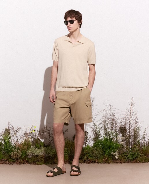 Polo manga corta tricot fino de hombre