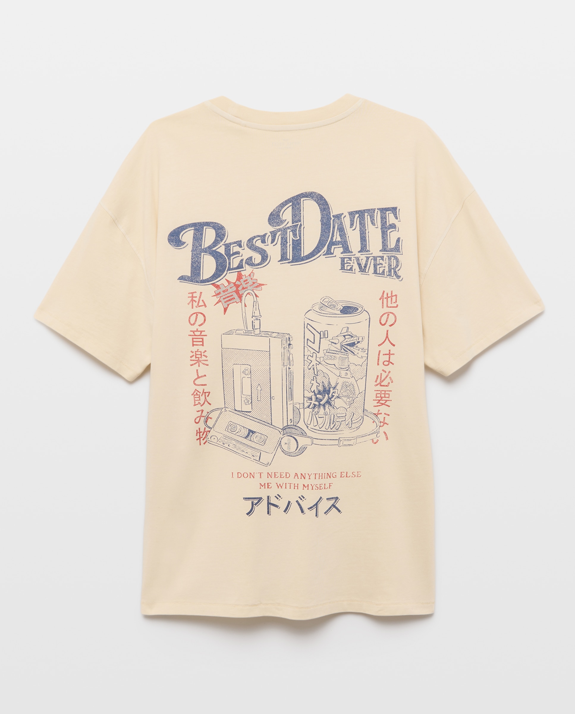 T-shirt de Manga Curta Acid Wash com Estampado Posicional Amarelo-5
