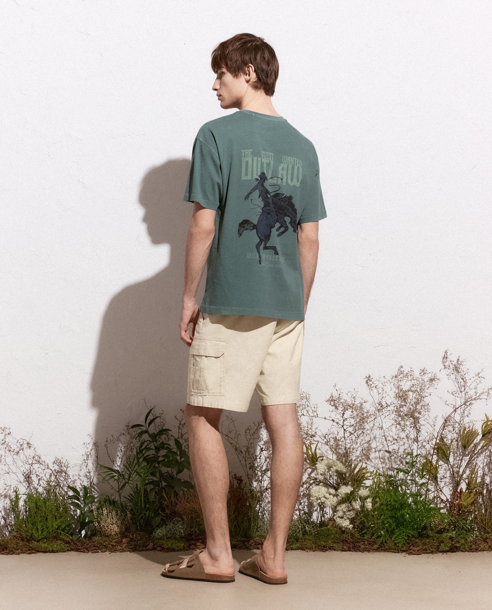 Imagem 0 de T-shirt de Manga Curta Acid Wash com Estampado Posicional