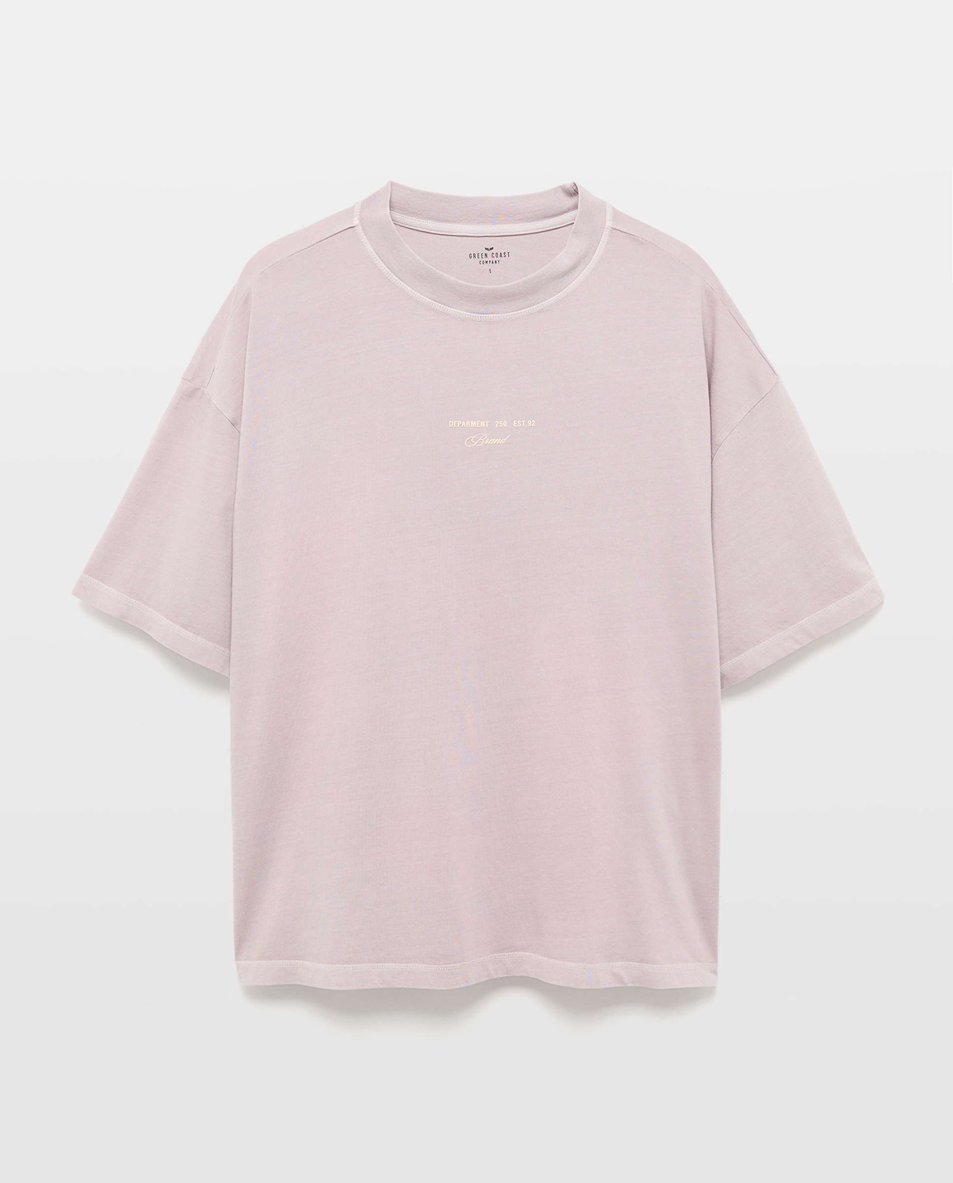 T-shirt de Manga Curta com Texto Posicional Boxy Malva-5