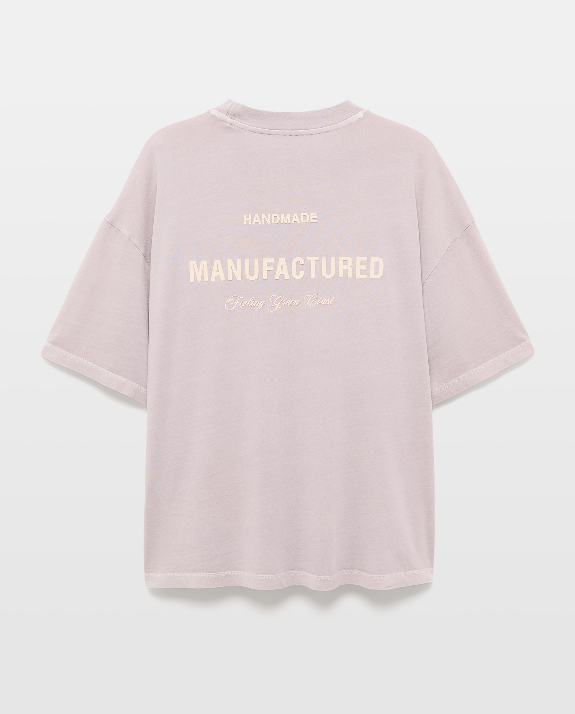 T-shirt de Manga Curta com Texto Posicional Boxy Malva-6