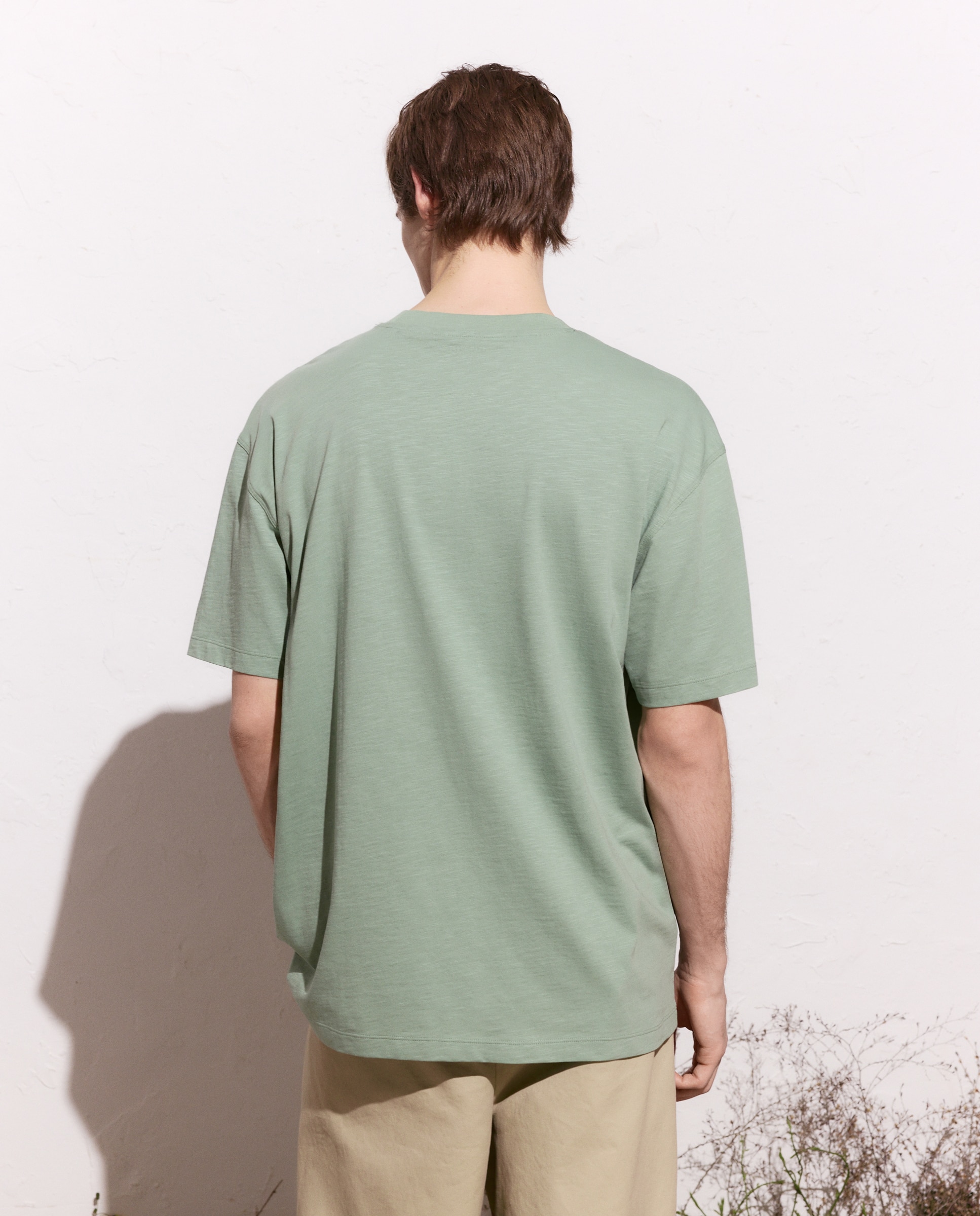 Camiseta manga corta bolsillo print geométrico de hombre - Green Coast - 510 Verde claro 510 Verde claro-3