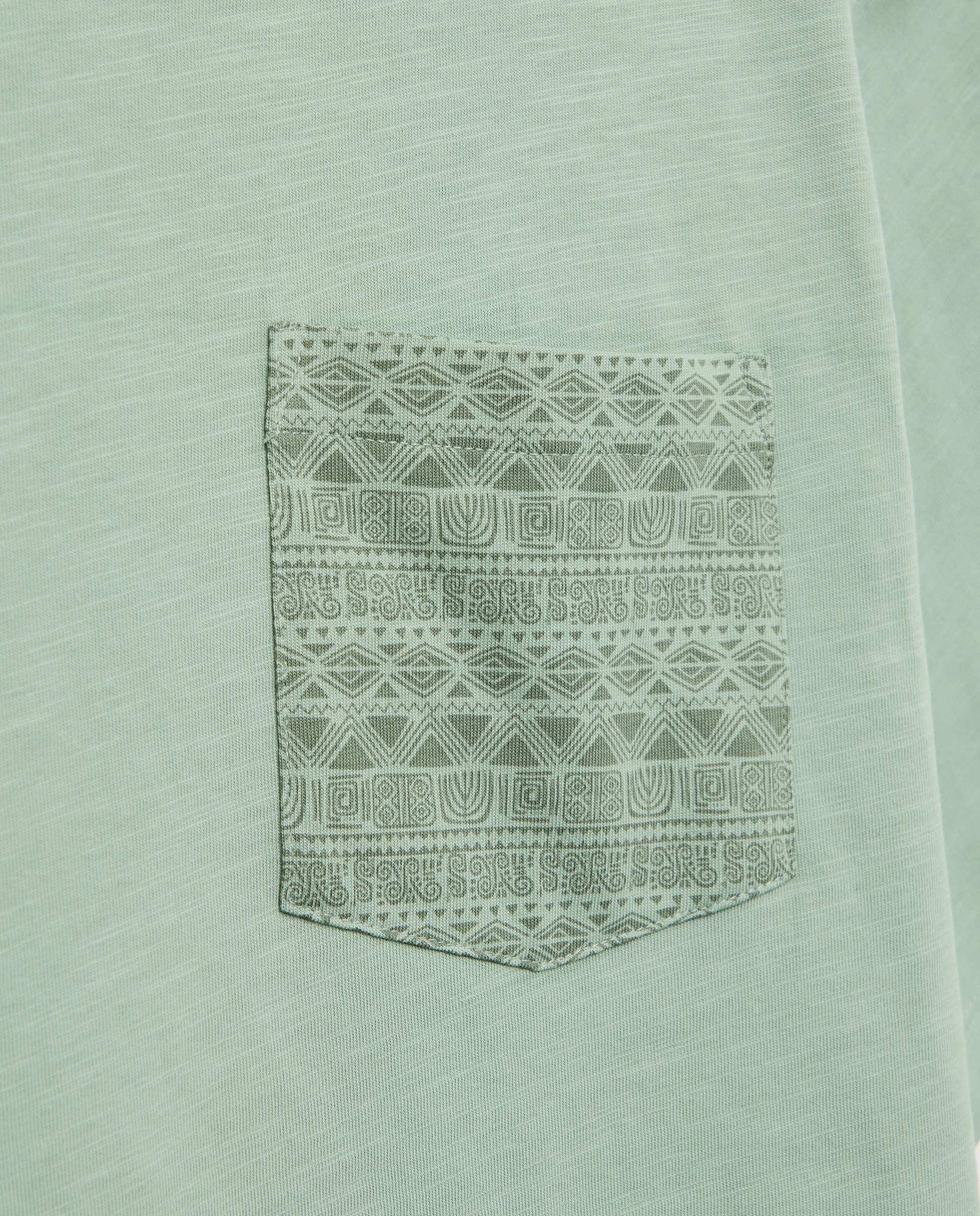 Camiseta manga corta bolsillo print geométrico de hombre - Green Coast - 510 Verde claro 510 Verde claro-5