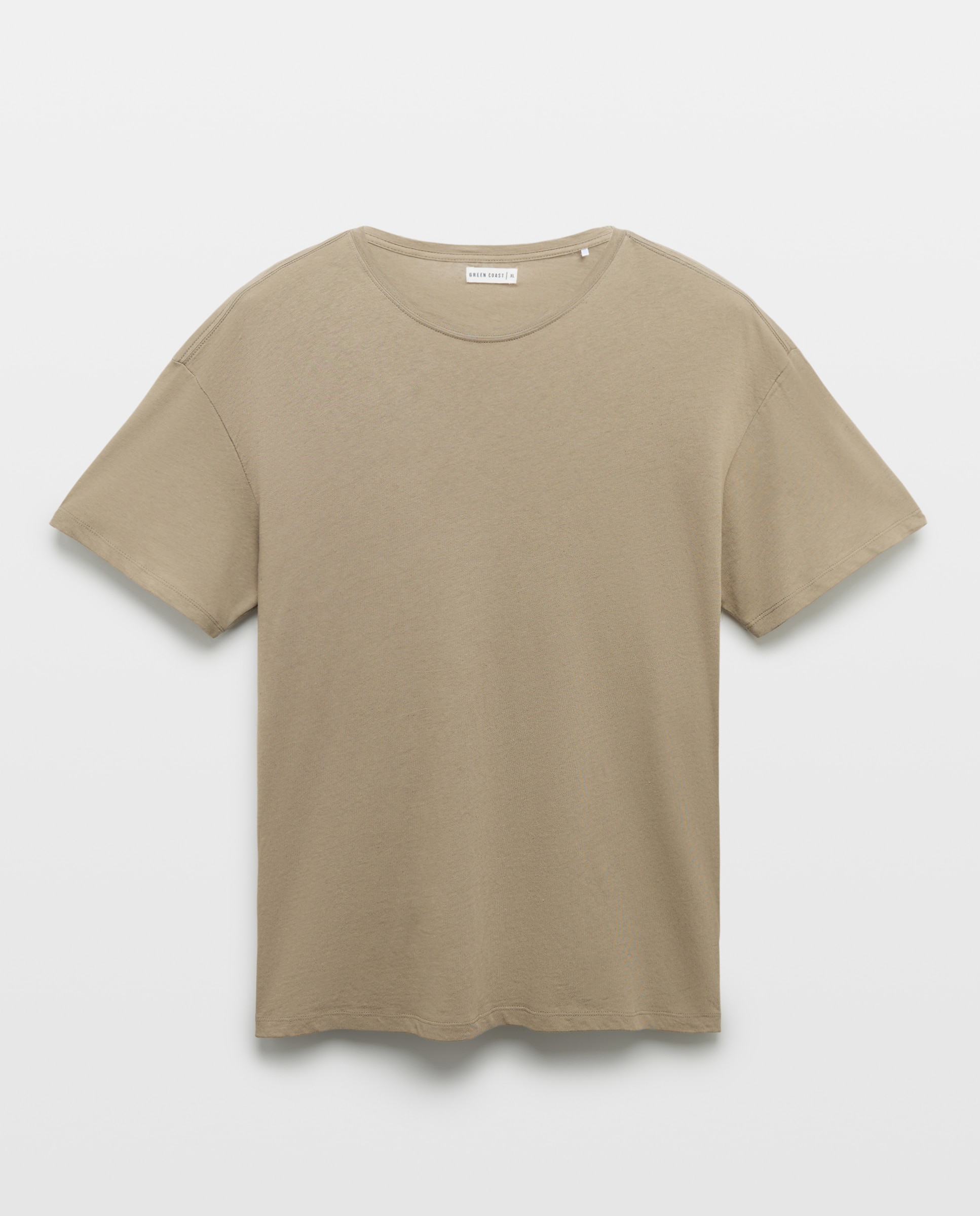 T-shirt Rústica de Linho Vison Claro-4