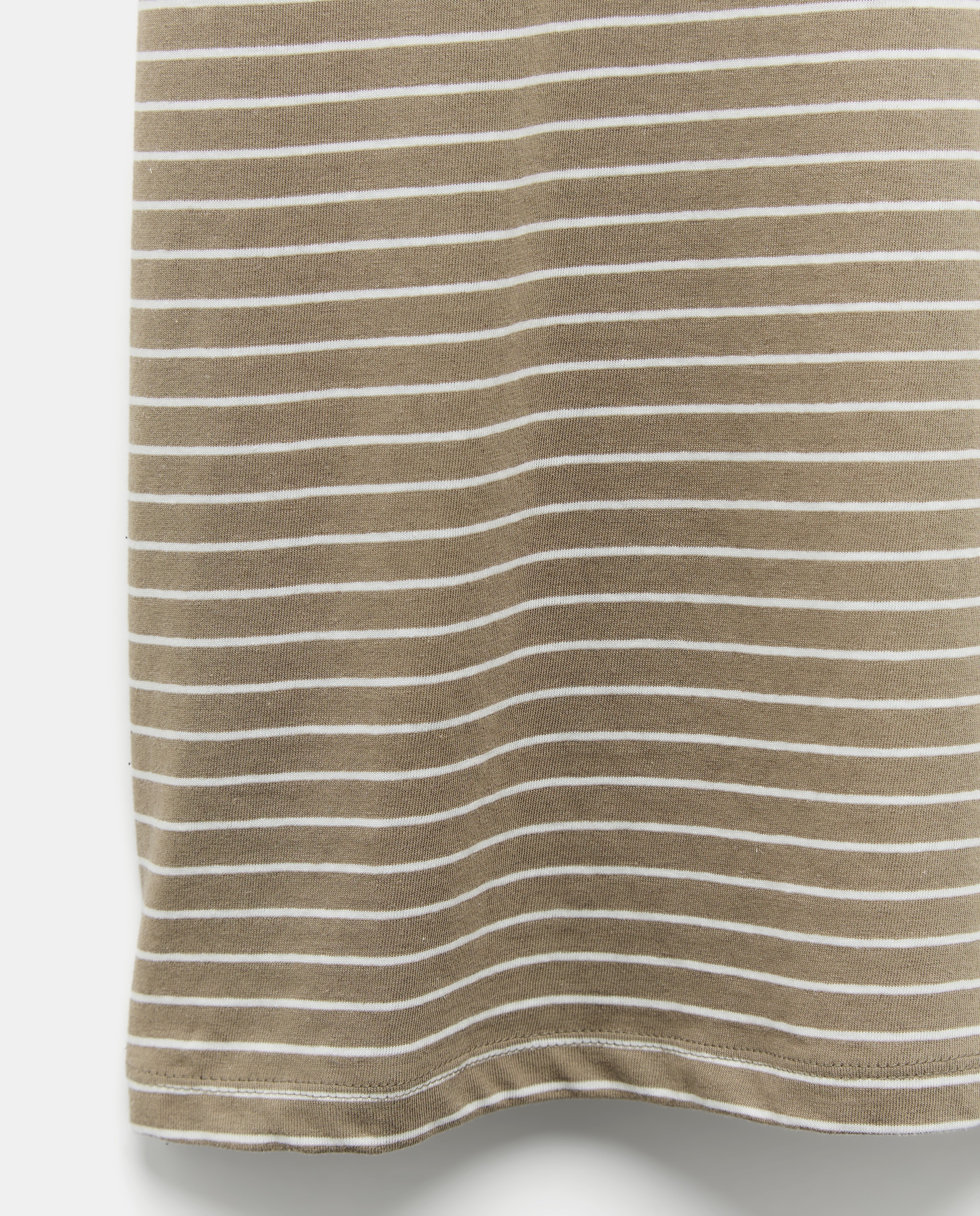 T-shirt Rústica de Linho às Riscas Taupe-5