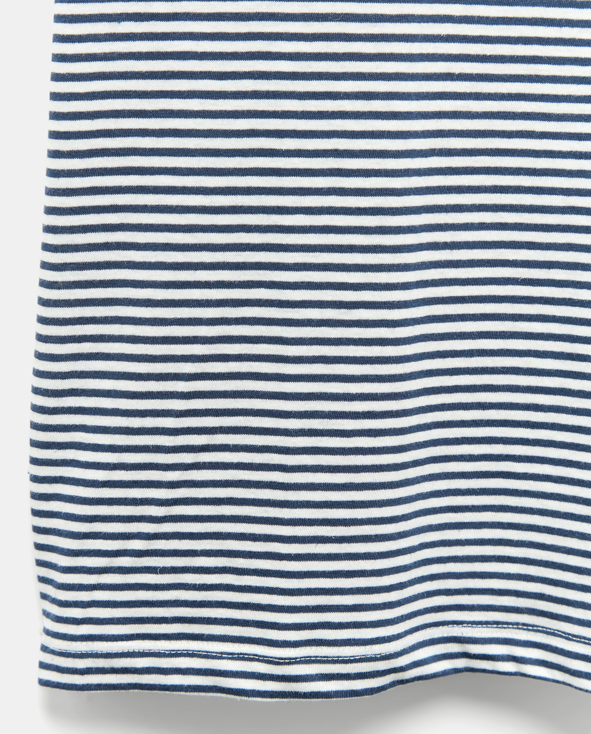 T-shirt Rústica de Linho às Riscas Azul-5