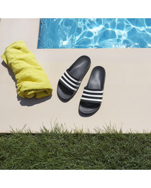 Chinelos de banho unissexo Adilette Aqua adidas Preto / Branco-10