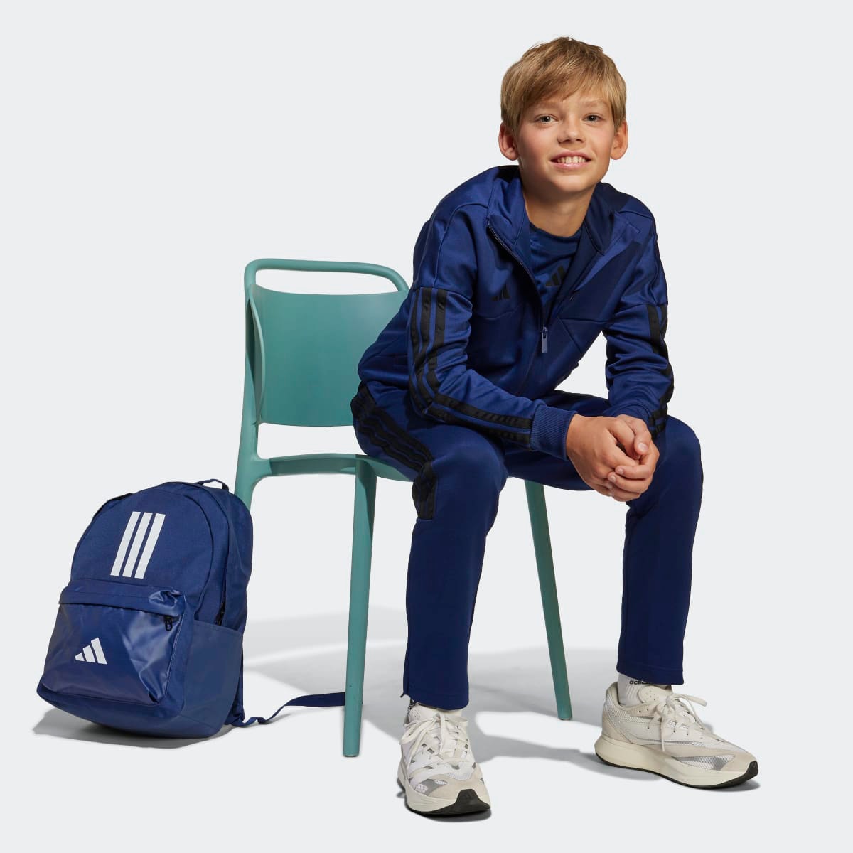 Mochila Classic Back-to-School 3 Faixas Unissexo Azul-7