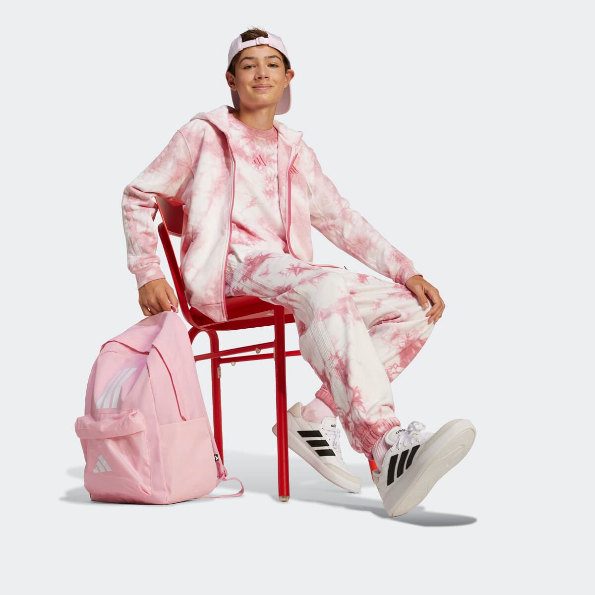 Mochila Classic Back-to-School 3 Faixas Unissexo Rosa-7