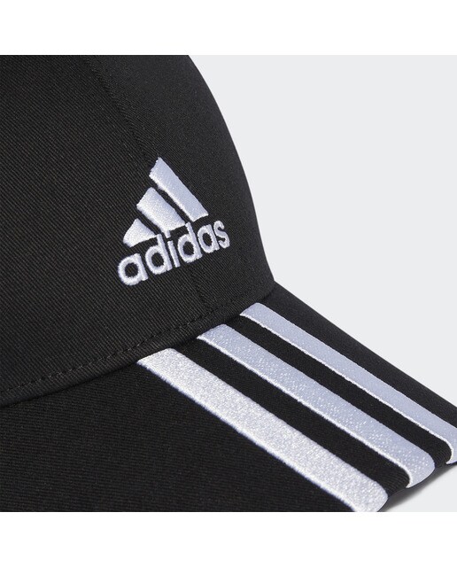 Boné Cotton Twill Baseball 3 Faixas Preto / Branco-3
