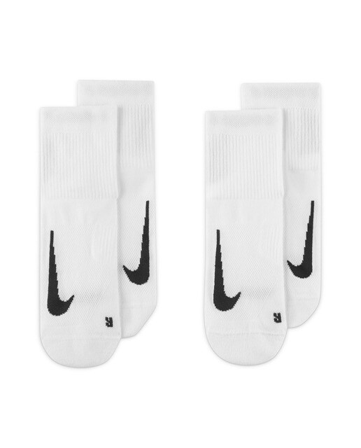 Pack de 2 pares de meias de running Multiplier Nike Branco / Preto-1