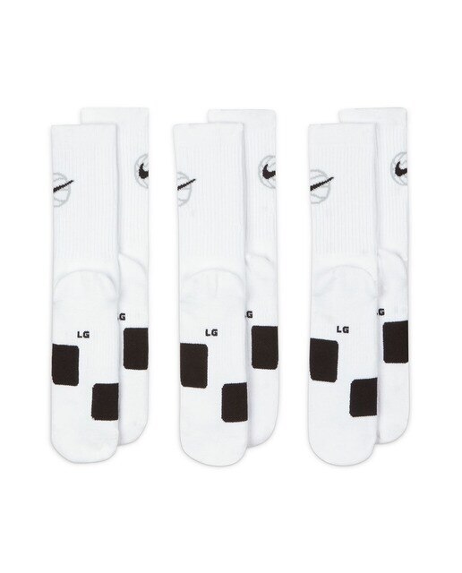 Pack de 3 Pares de Meias Everyday Crew Basketball Branco / Preto-4
