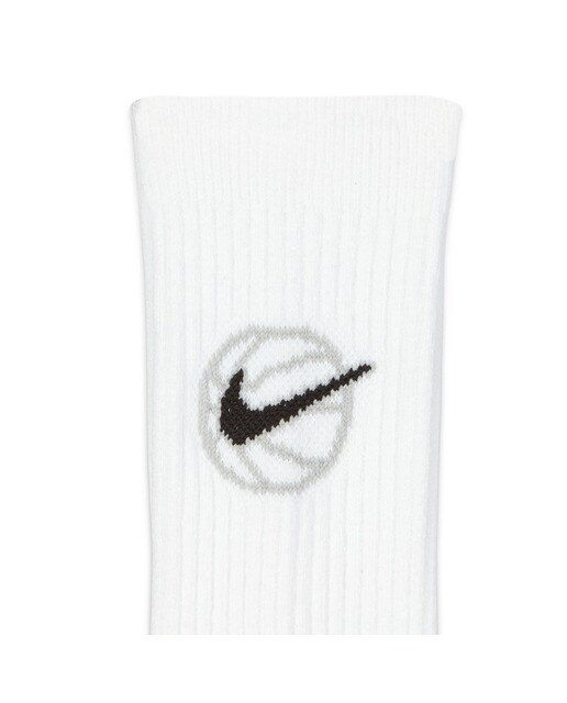 Pack de 3 Pares de Meias Everyday Crew Basketball Branco / Preto-5