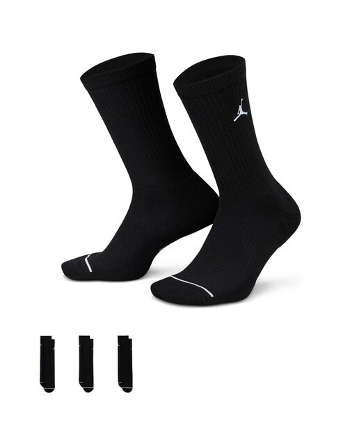 Pack de 3 Pares de Meias Crew Preto / Branco-3