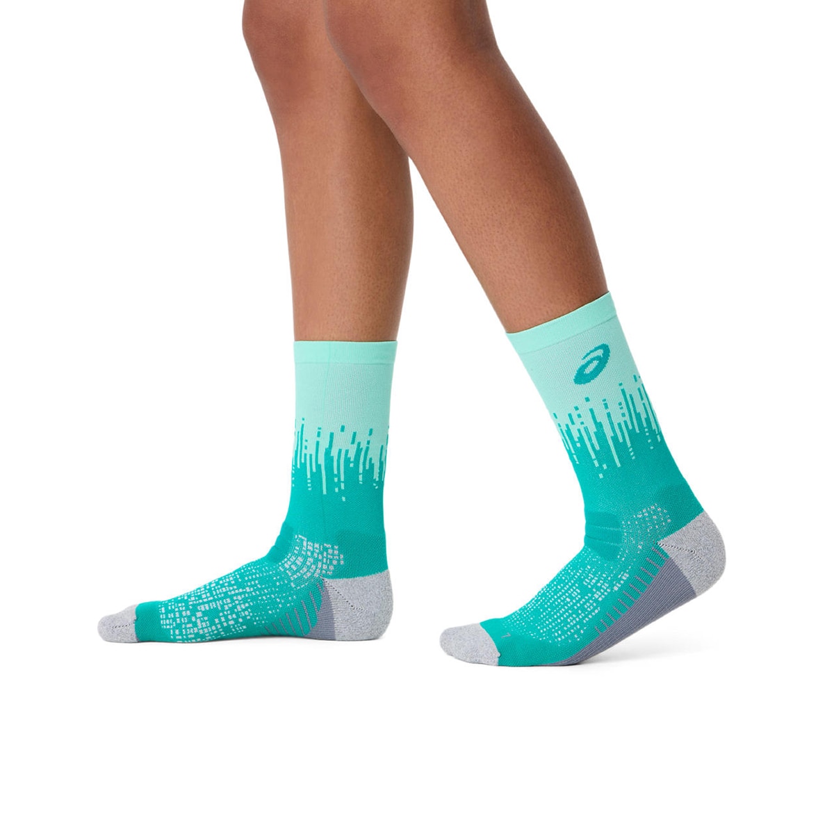 Meias de Running Unissexo Performance Run Sock Crew Verde / Branco-4