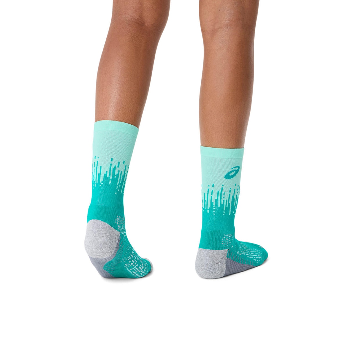 Meias de Running Unissexo Performance Run Sock Crew Verde / Branco-5