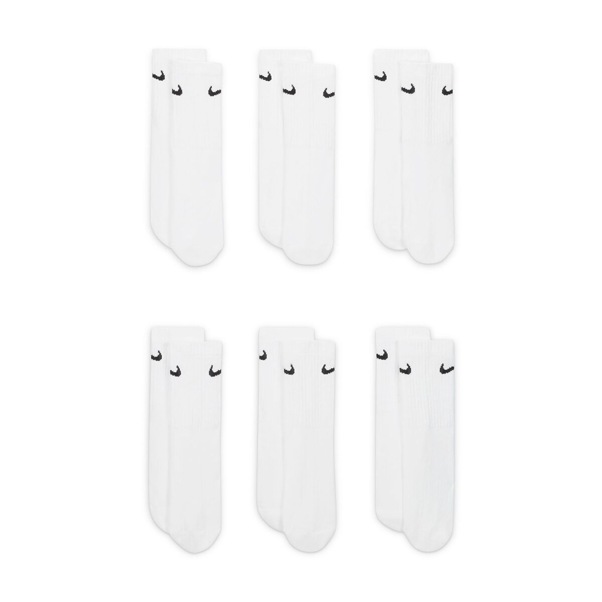 Meias Acolchoadas Crew Junior Pack 6 Pares Branco-2