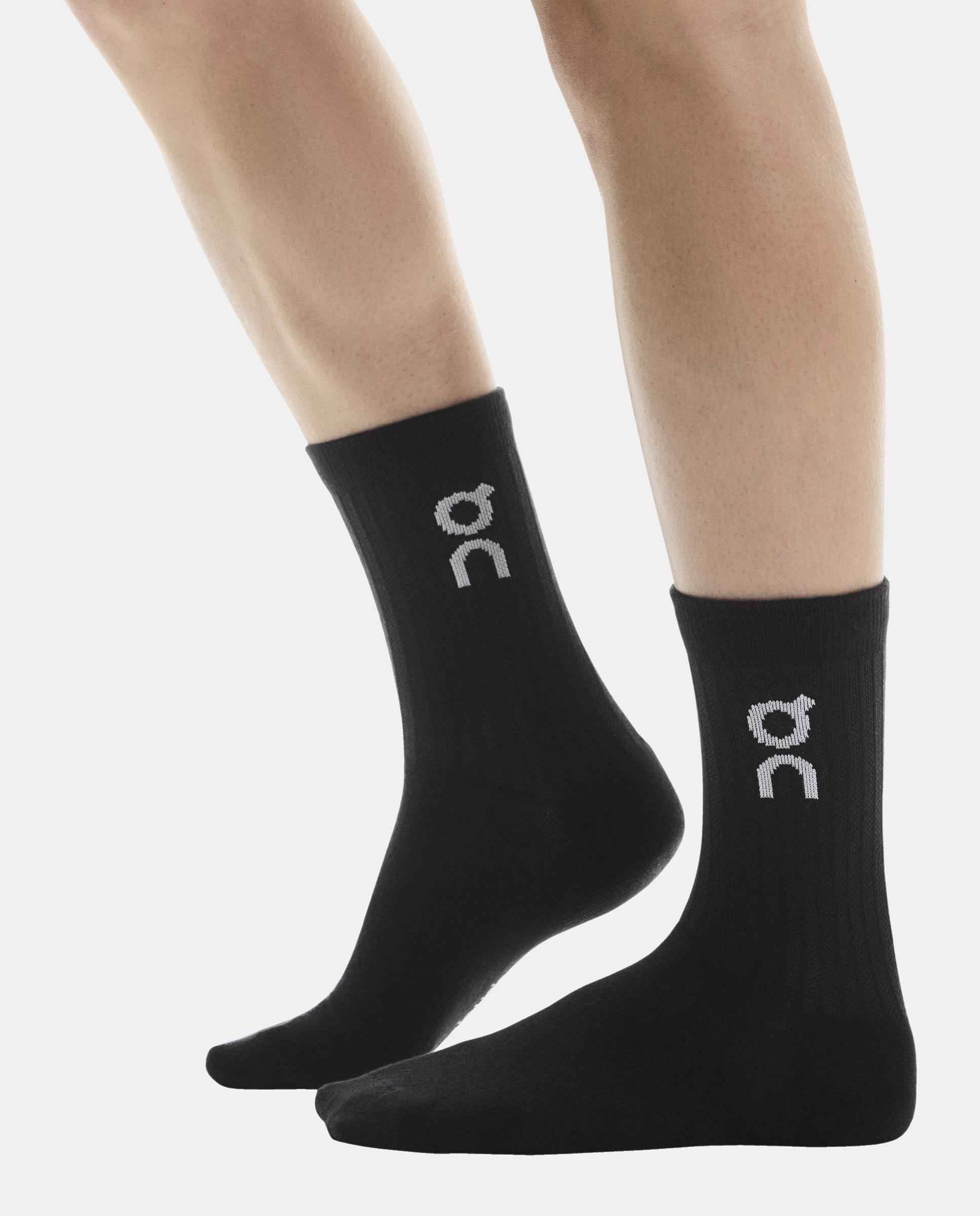 On Calcetines Unisex Logo Sock High 3P Negros