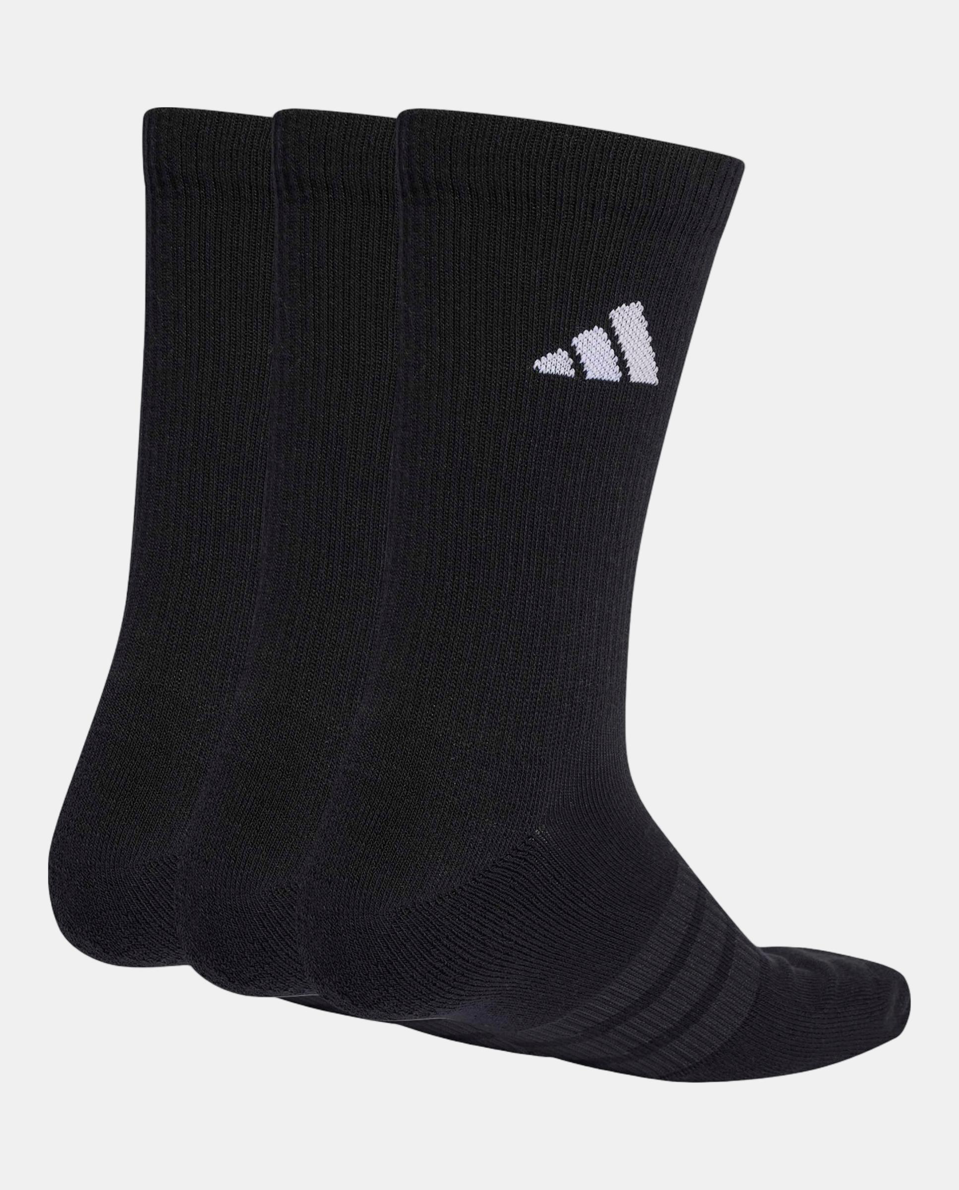 Conjunto de três pares de meias de treino Essencial Crew da Adidas Preto-2