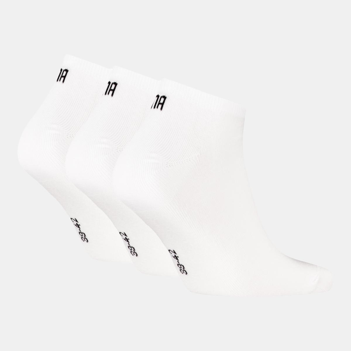 Meias pelo Tornozelo Unissexo (Pack de 3 Pares) Branco-2