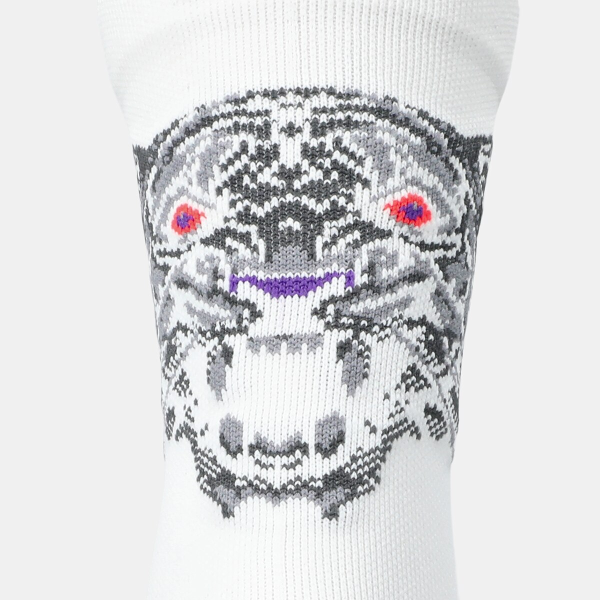 Meias Unissexo Performance Run Sock Crew Branco / Vermelho-3