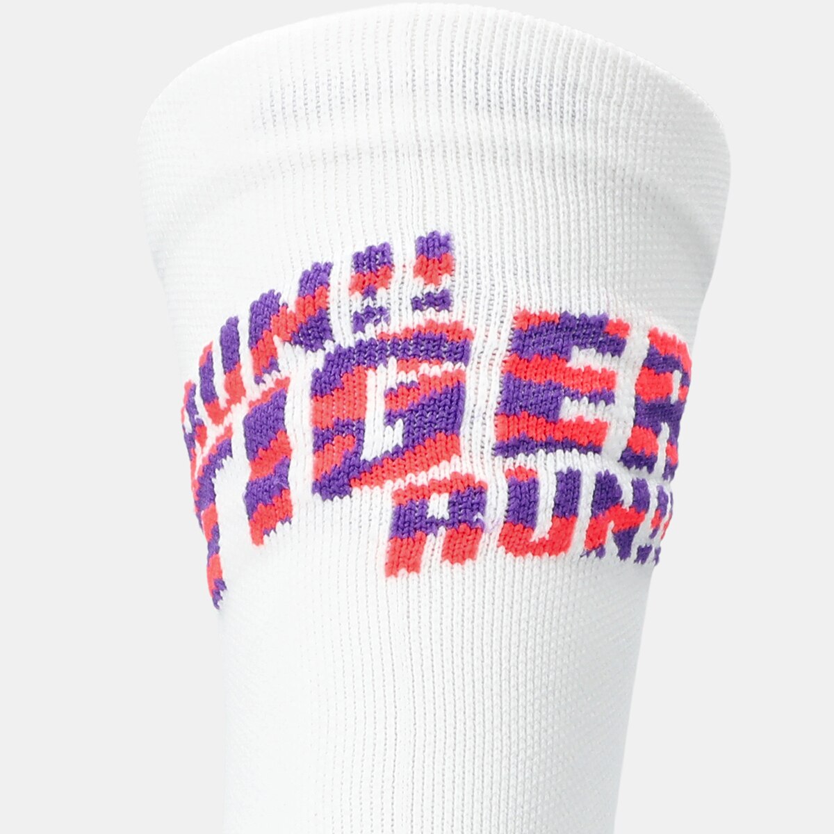 Meias Unissexo Performance Run Sock Crew Branco / Vermelho-5