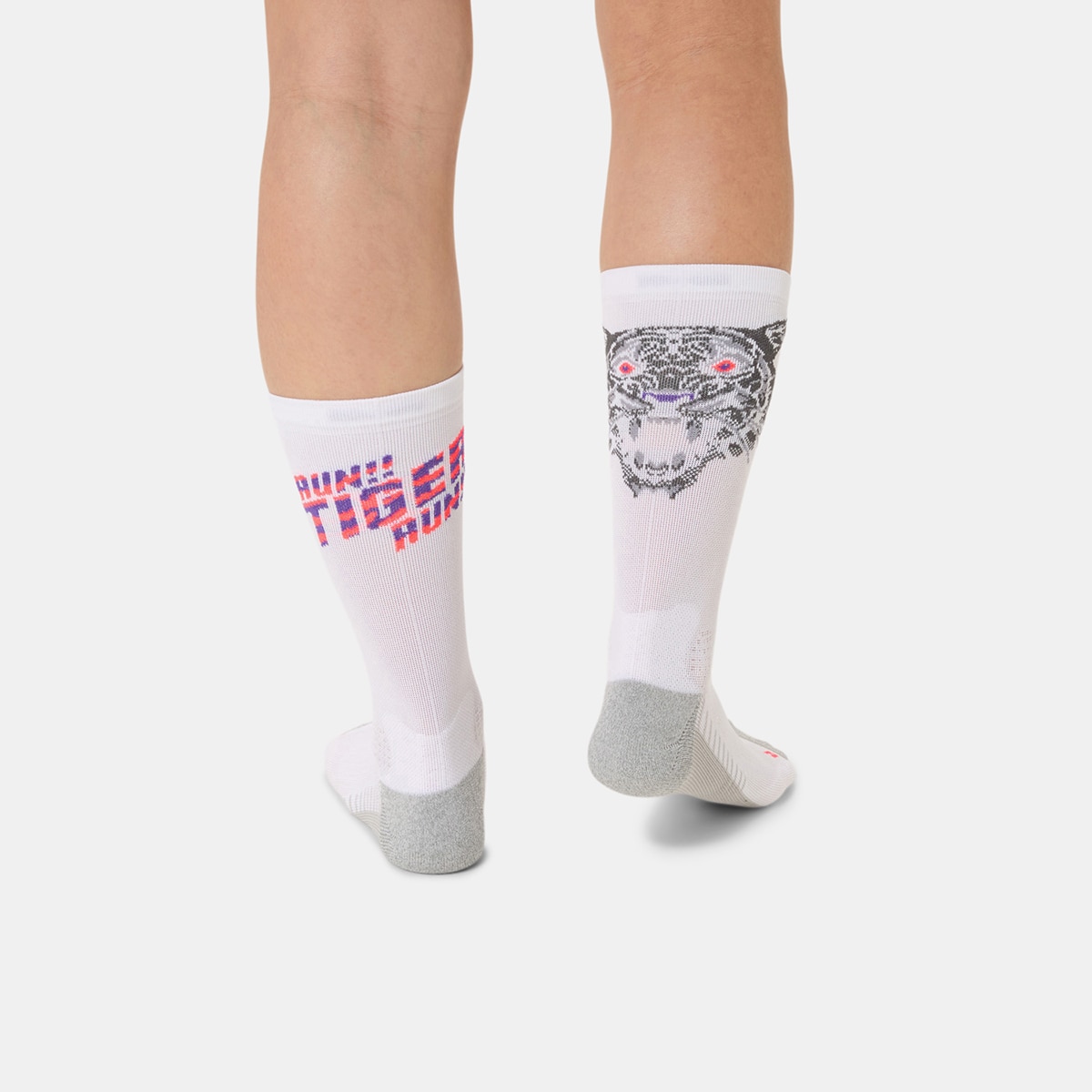 Meias Unissexo Performance Run Sock Crew Branco / Vermelho-7