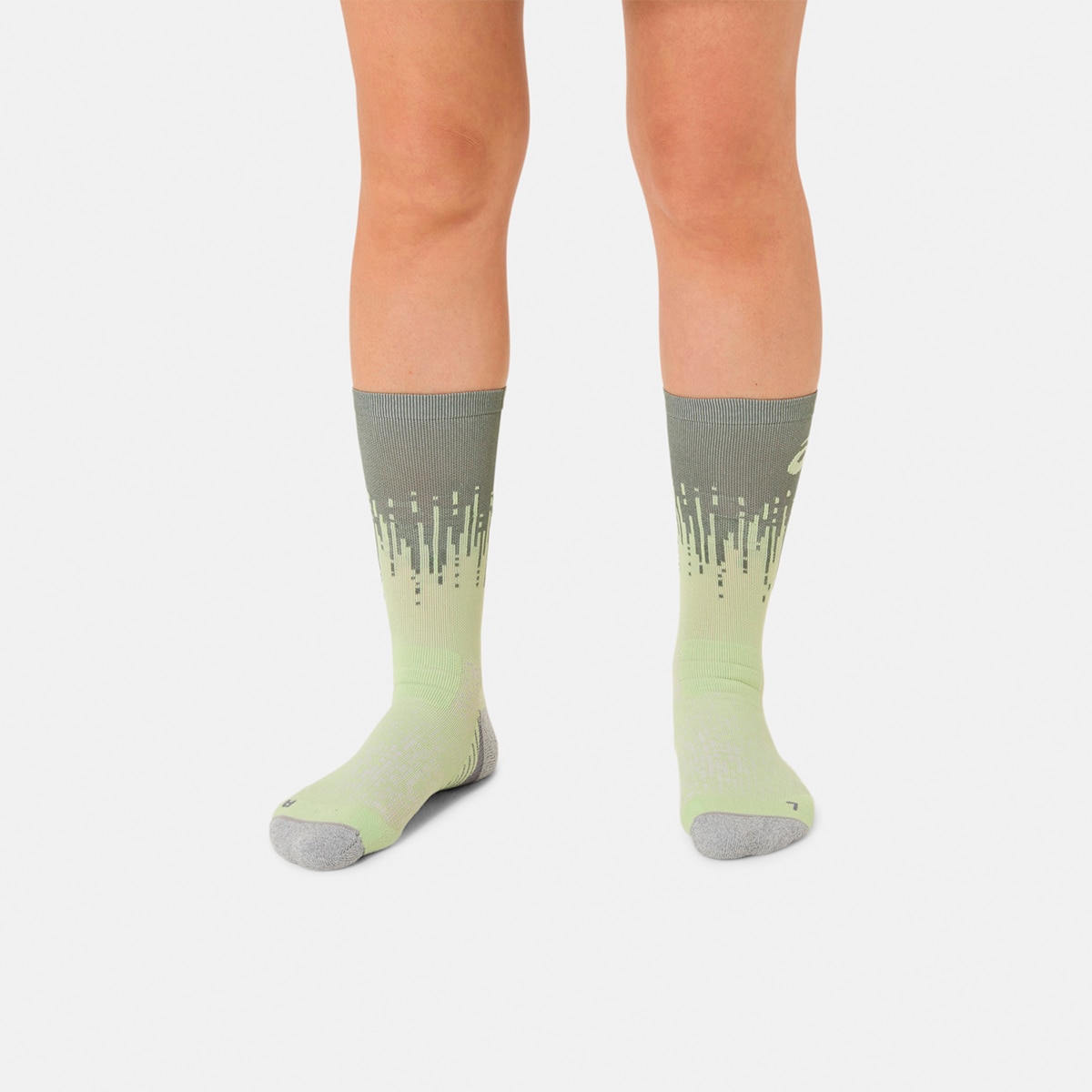 Meias Unissexo Performance Run Sock Crew Azul / Verde-4