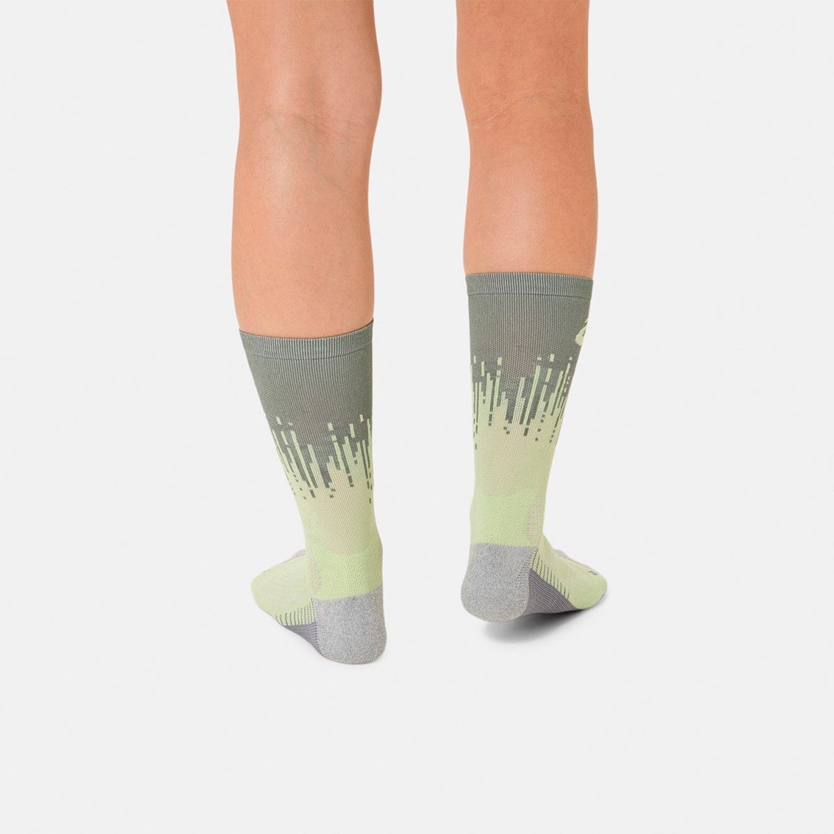 Meias Unissexo Performance Run Sock Crew Azul / Verde-5