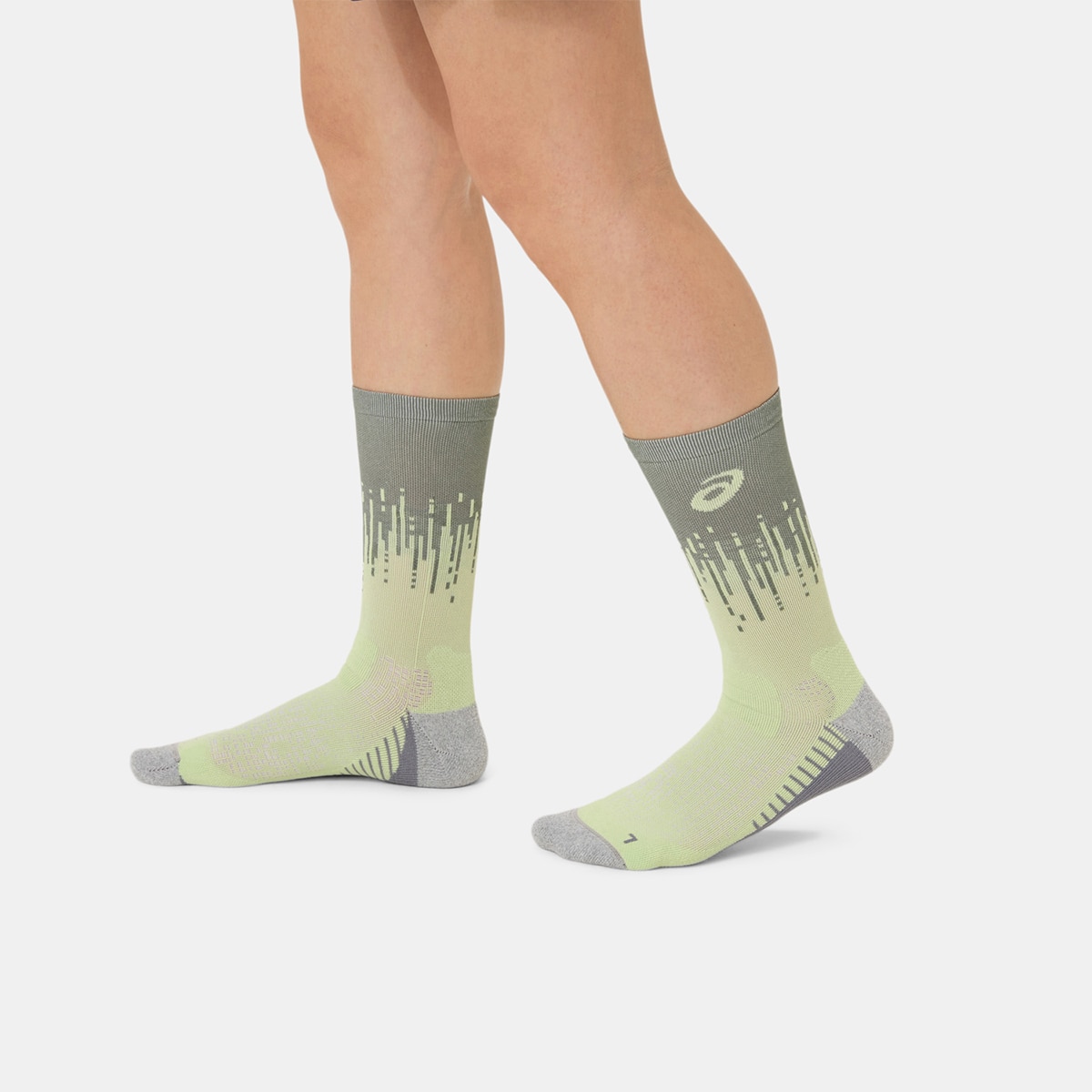 Meias Unissexo Performance Run Sock Crew Azul / Verde-6