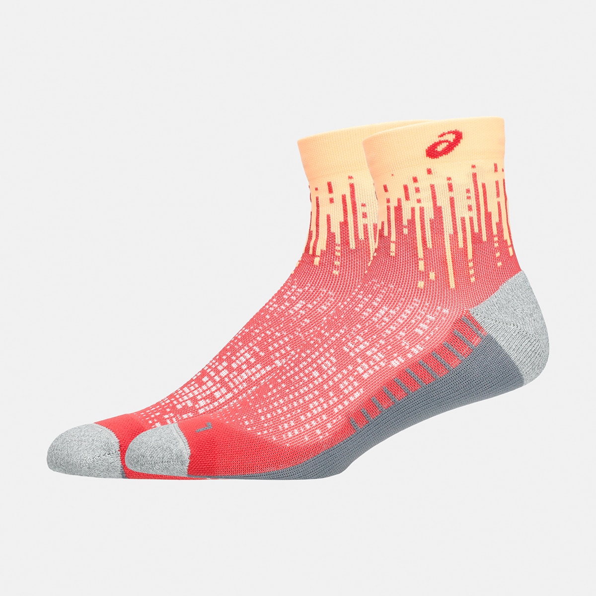 Meias Unissexo Performance Run Sock Quarter Laranja / Rosa-2