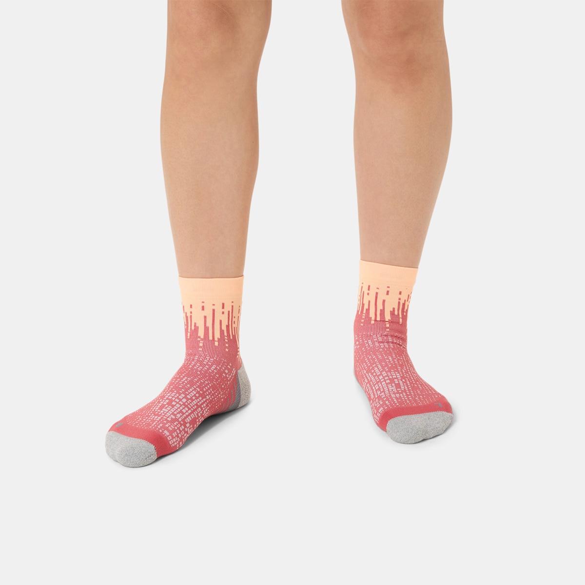 Meias Unissexo Performance Run Sock Quarter Laranja / Rosa-4