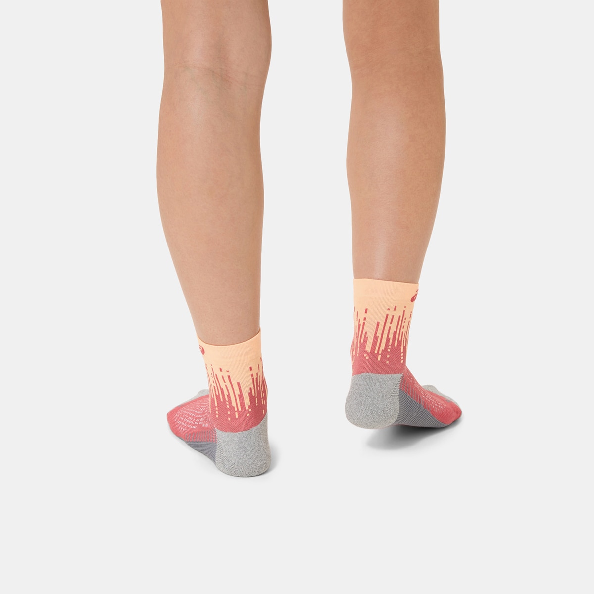 Meias Unissexo Performance Run Sock Quarter Laranja / Rosa-5