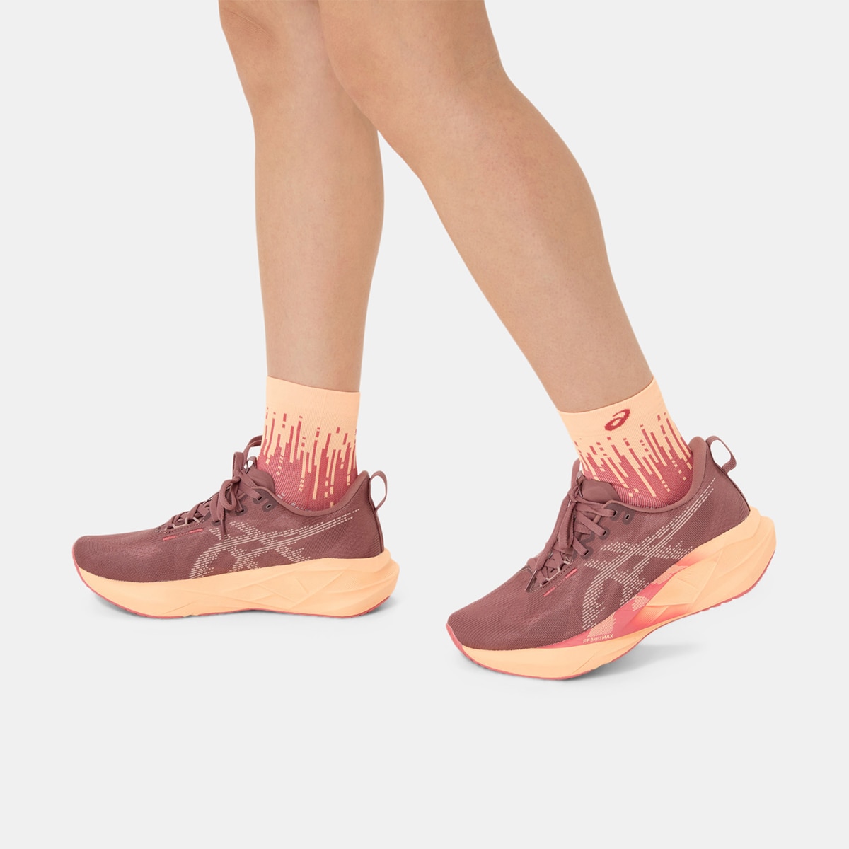 Meias Unissexo Performance Run Sock Quarter Laranja / Rosa-7