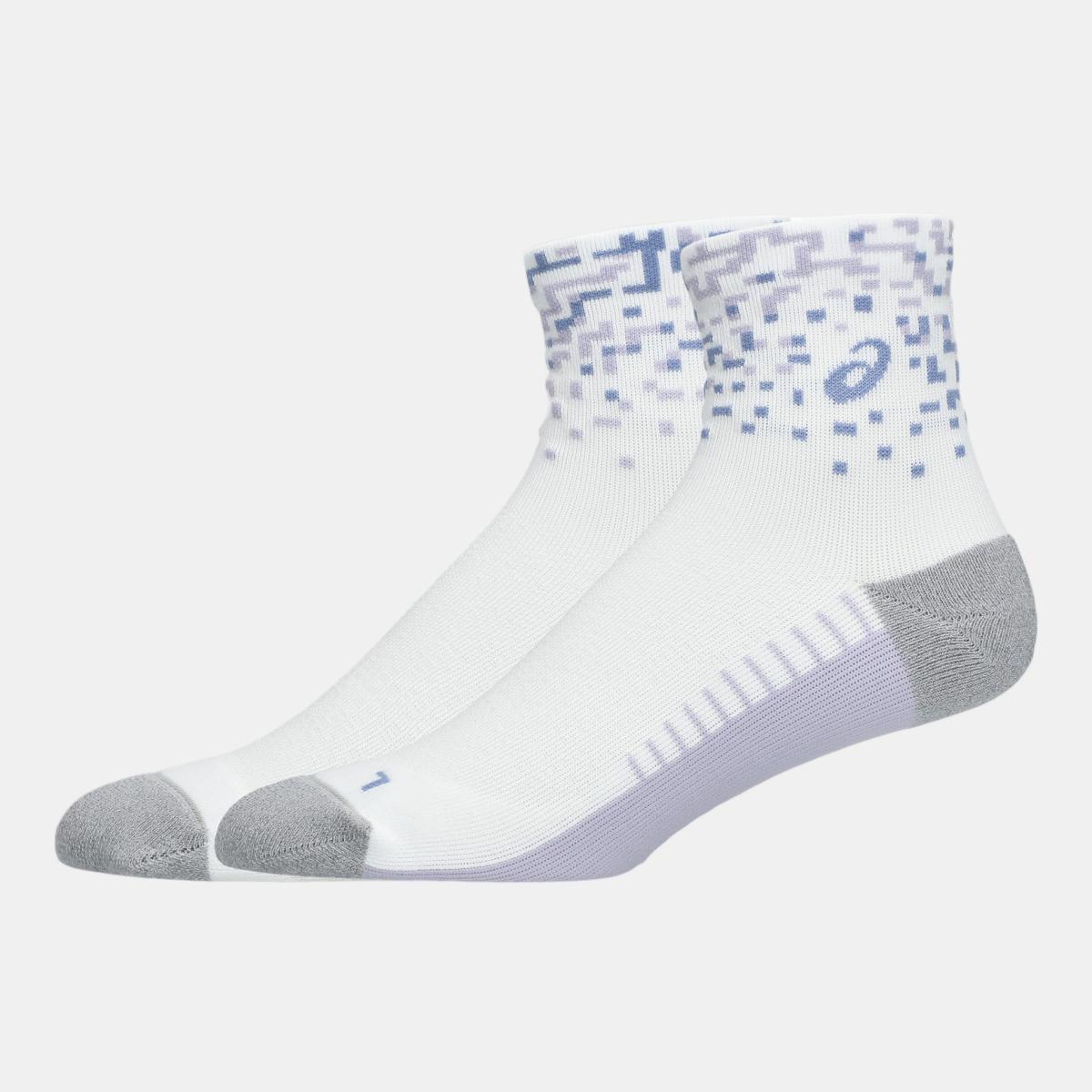 Meias Unissexo Performance Run Sock Quarter Roxo/Azul-2