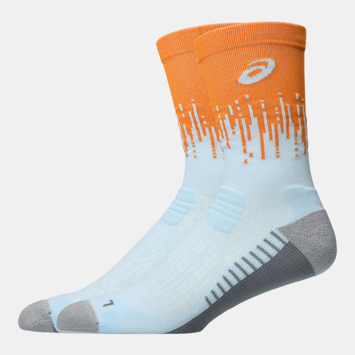 Meias Unissexo Performance Run Sock Crew Azul / Vermelho-2
