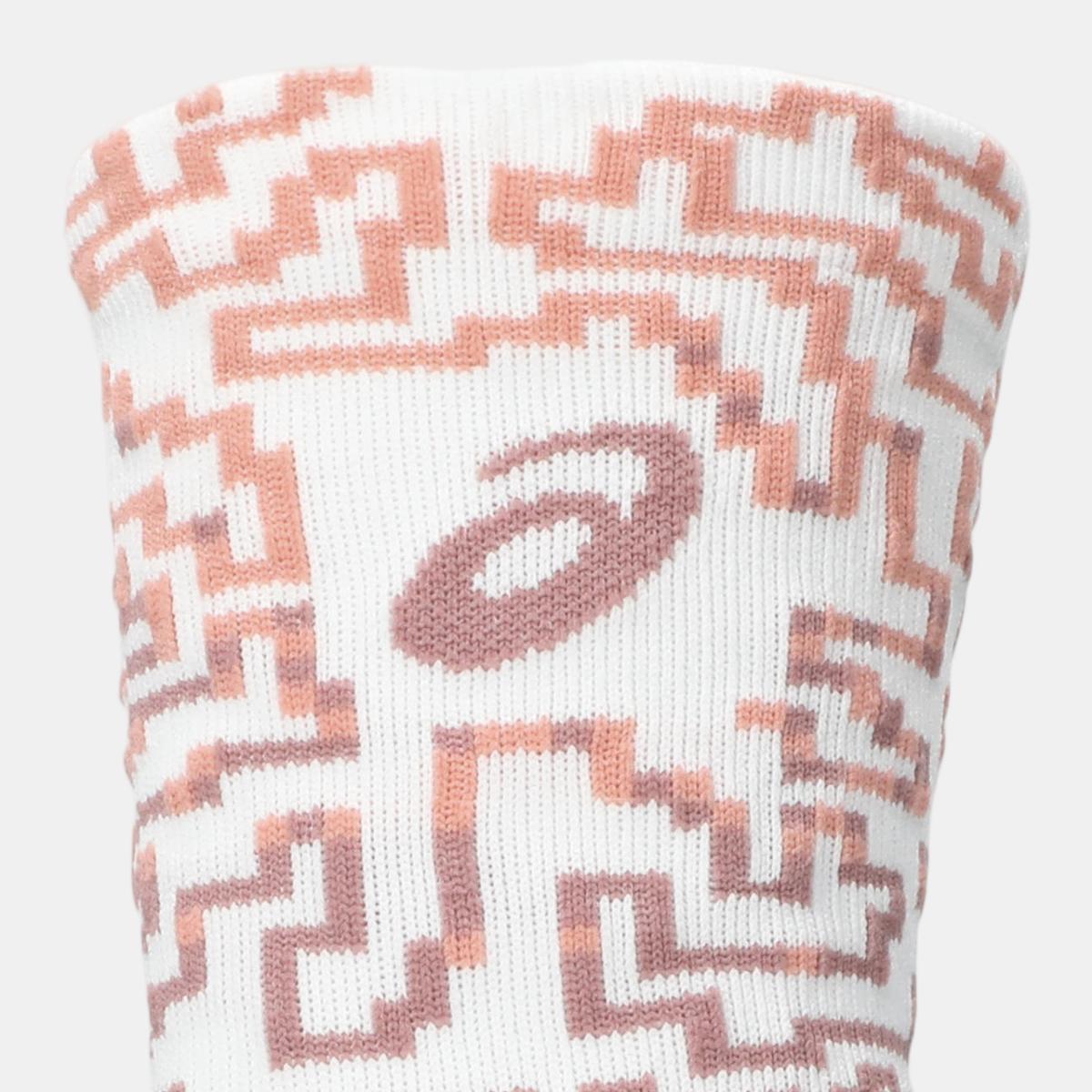 Meias Unissexo Performance Run Sock Crew Branco / Rosa-3
