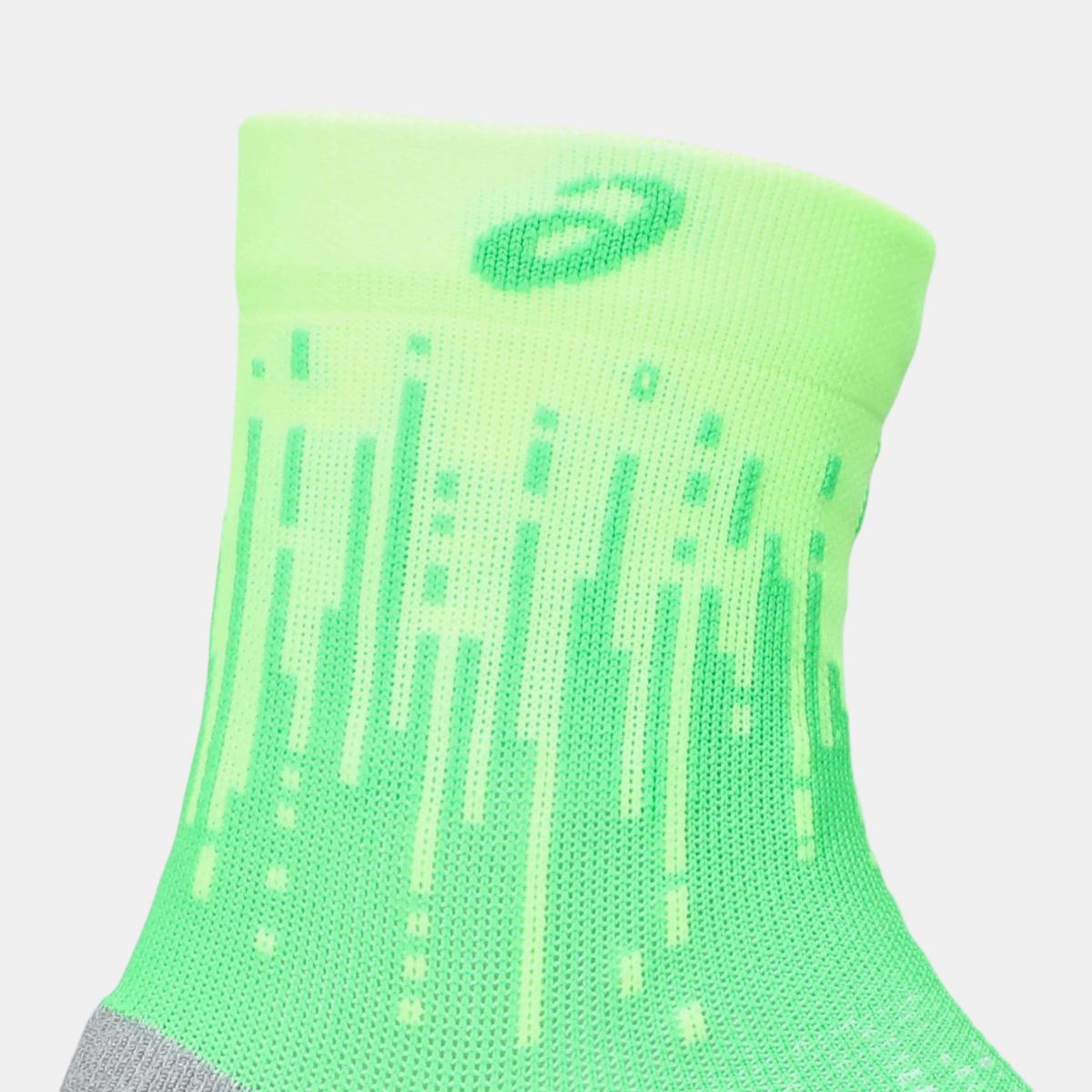 Meias Unissexo Performance Run Sock Quarter Verde-flúor-3