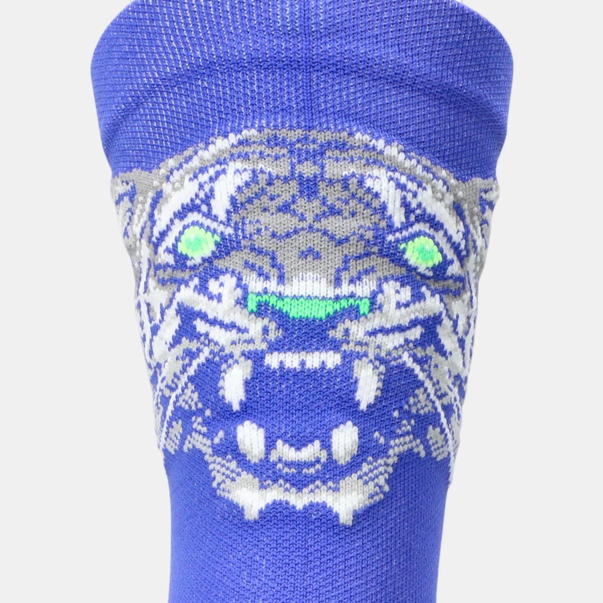Meias Unissexo Performance Run Sock Crew Azul / Verde-3