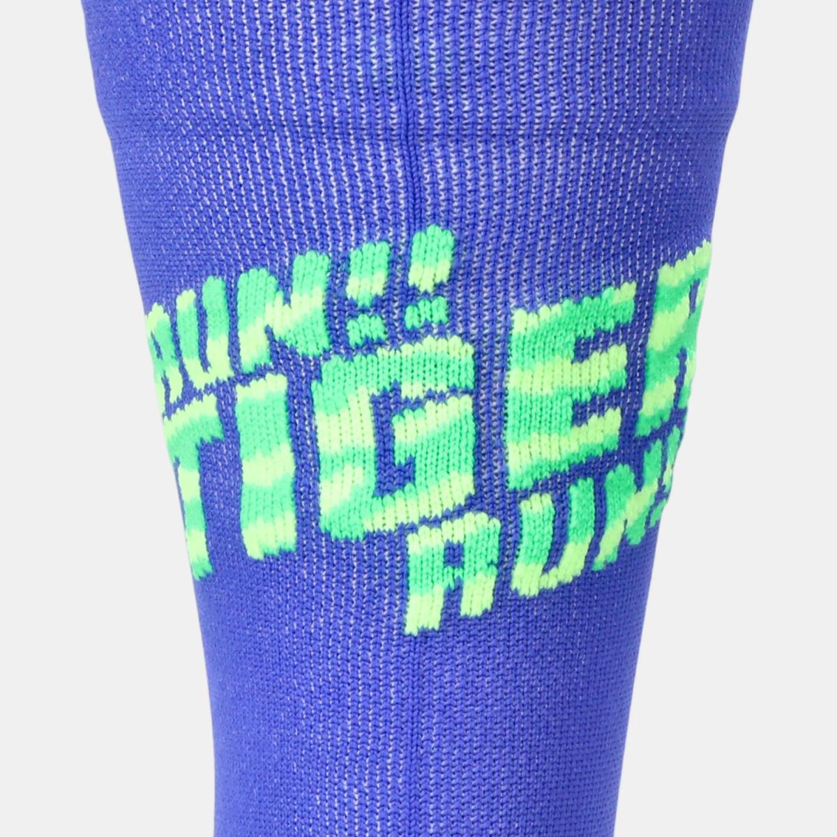 Meias Unissexo Performance Run Sock Crew Azul / Verde-4