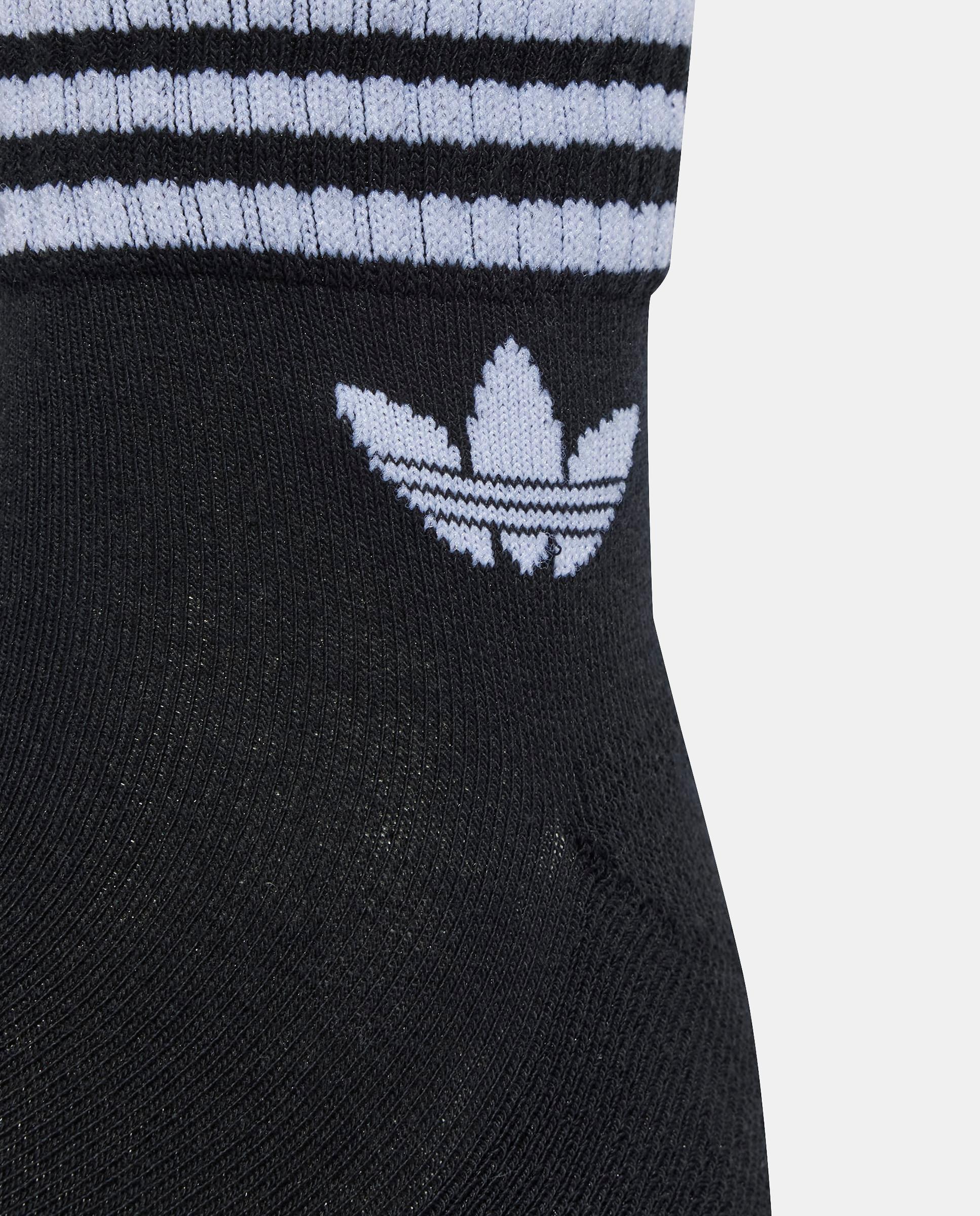 Conjunto de 3 pares de meias curtas casuais unissexo Adicolor da Adidas Branco-4