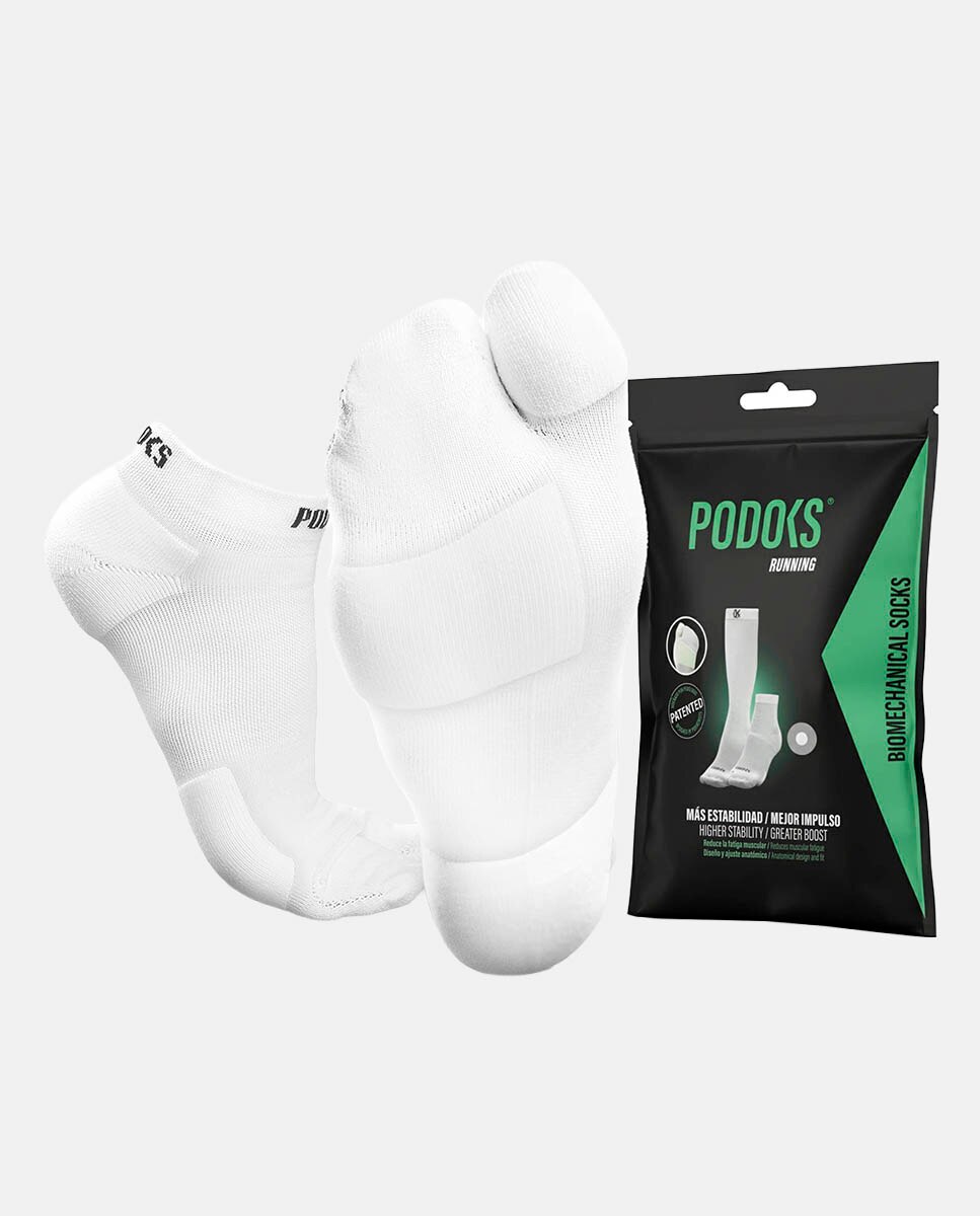 Imagen 0 de Calcetines Running Unisex Quarter Biomecanico Run Quarter Podoks Blanco / Negro