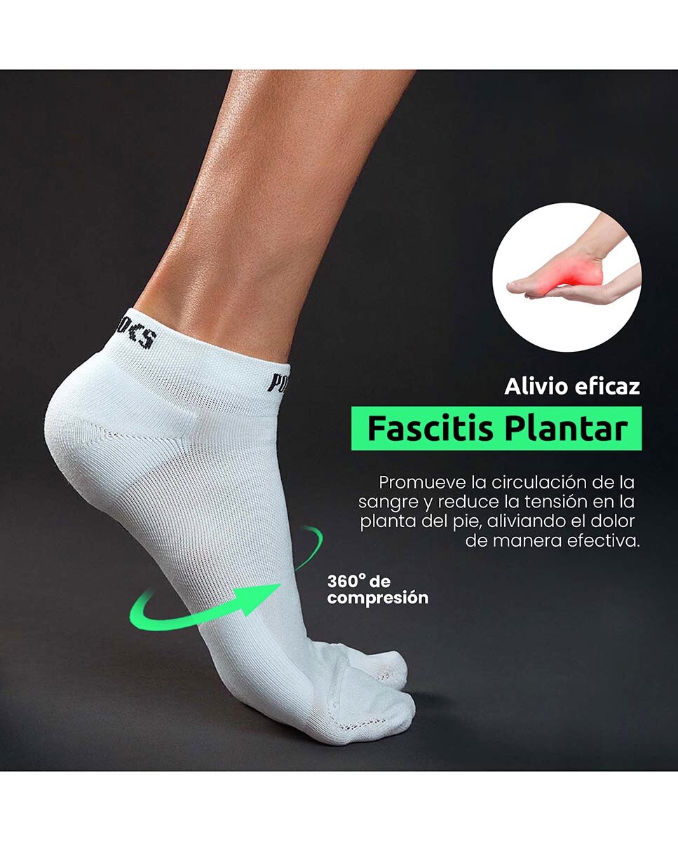 Imagen 3 de Calcetines Running Unisex Quarter Biomecanico Run Quarter Podoks - Blanco / Negro Blanco / Negro