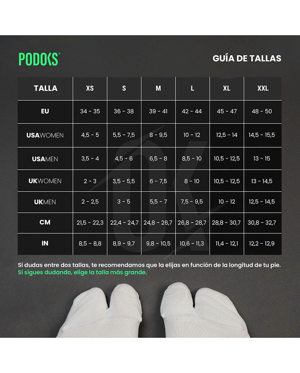 Imagen 6 de Calcetines Running Unisex Quarter Biomecanico Run Quarter Podoks - Blanco / Negro Blanco / Negro