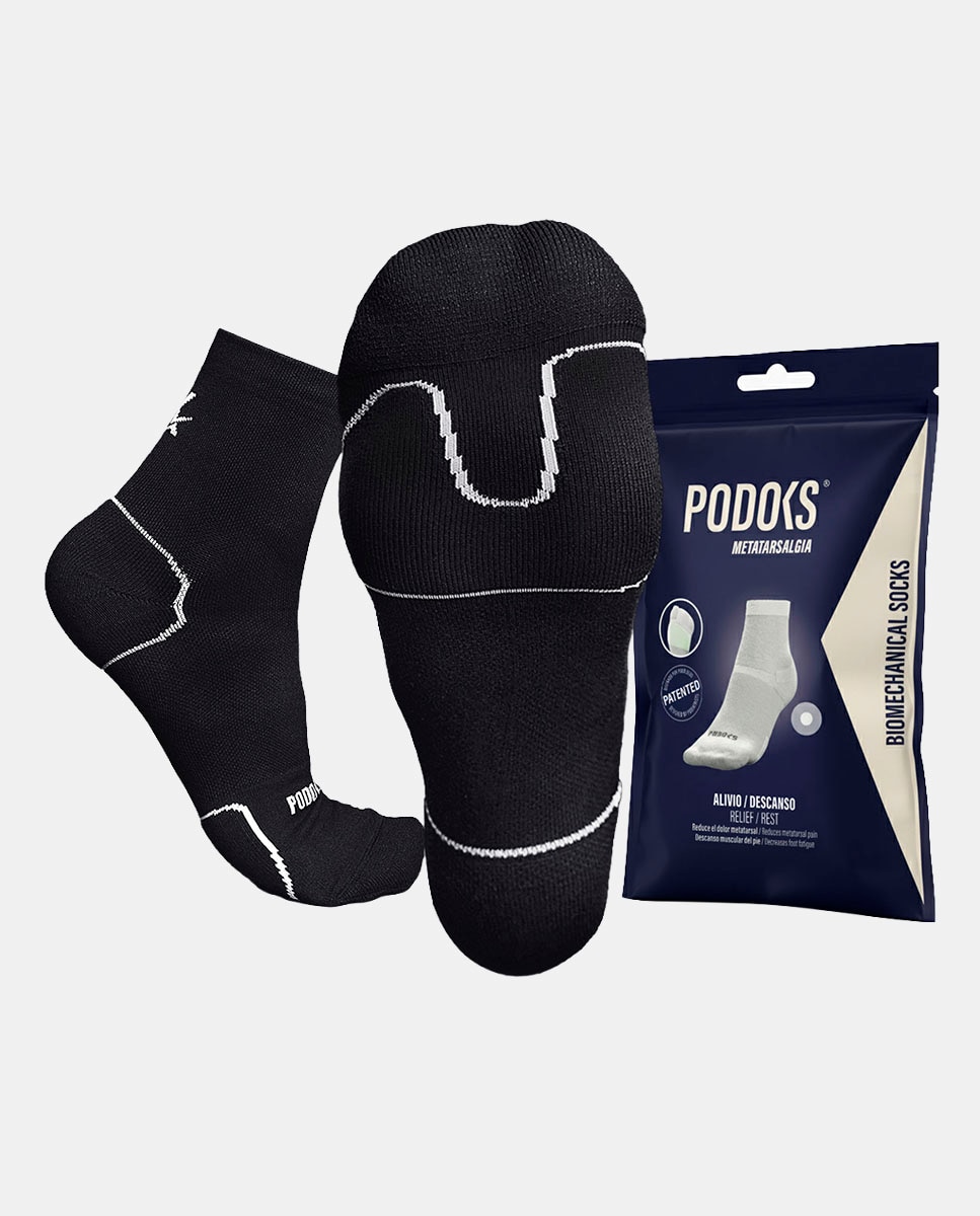 Imagen 0 de Calcetines Unisex aliviar dolor antepie Metatarsal Podoks Negro / Blanco