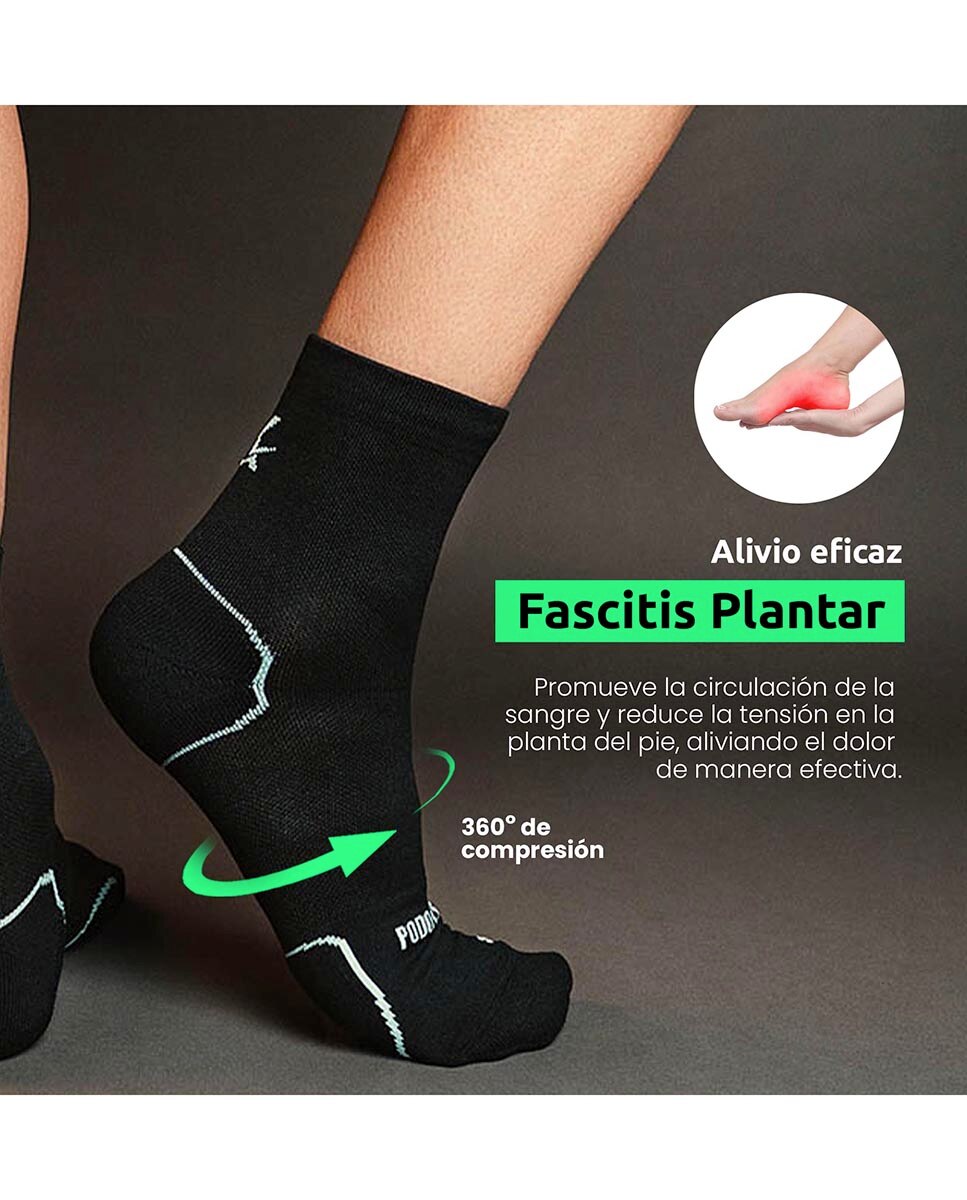 Imagen 3 de Calcetines Unisex aliviar dolor antepie Metatarsal Podoks - Negro / Blanco Negro / Blanco