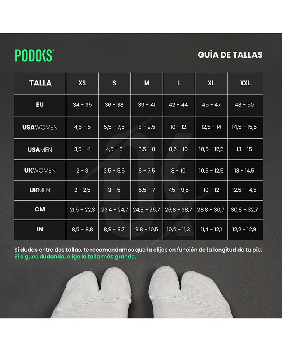 Imagen 6 de Calcetines Unisex aliviar dolor antepie Metatarsal Podoks - Negro / Blanco Negro / Blanco
