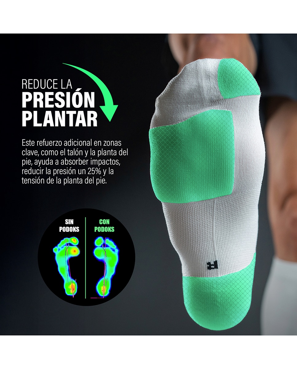 Imagen 2 de media de compresion Unisex tipo 2 Comfort Piernas C Podoks - Blanco / Negro Blanco / Negro