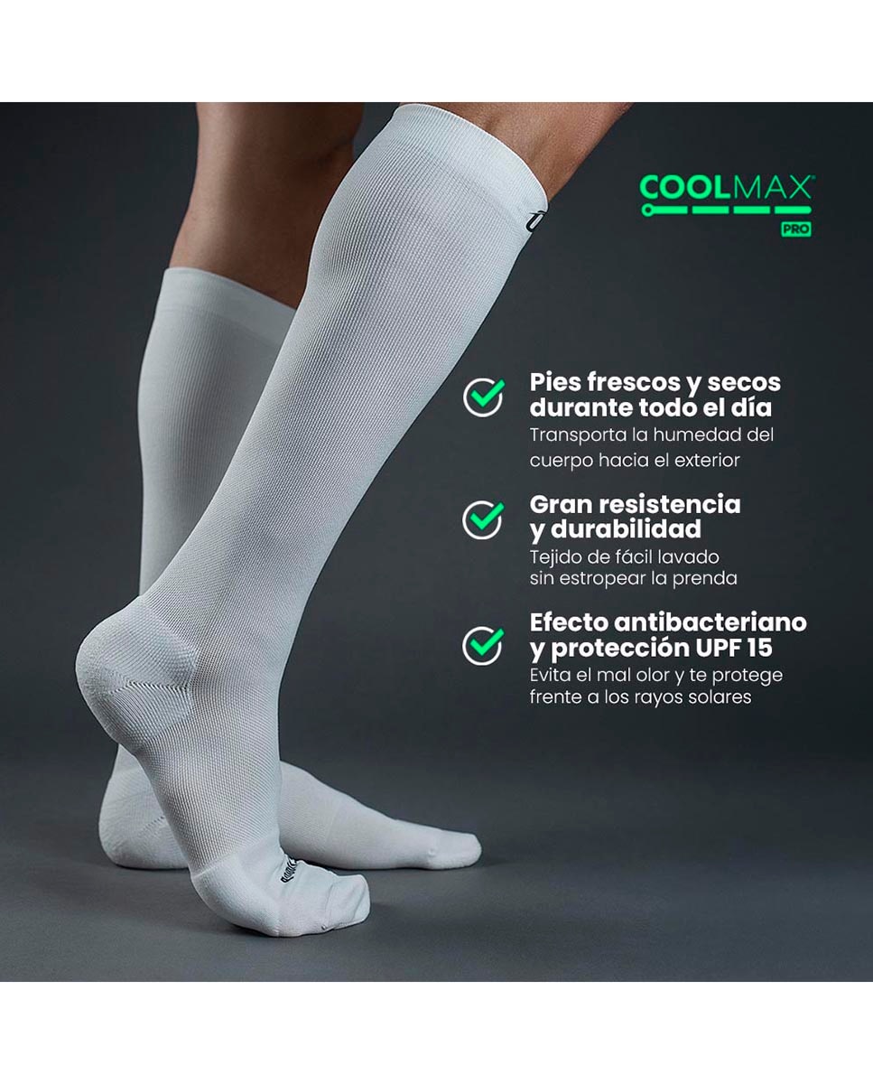Imagen 5 de media de compresion Unisex tipo 2 Comfort Piernas C Podoks - Blanco / Negro Blanco / Negro