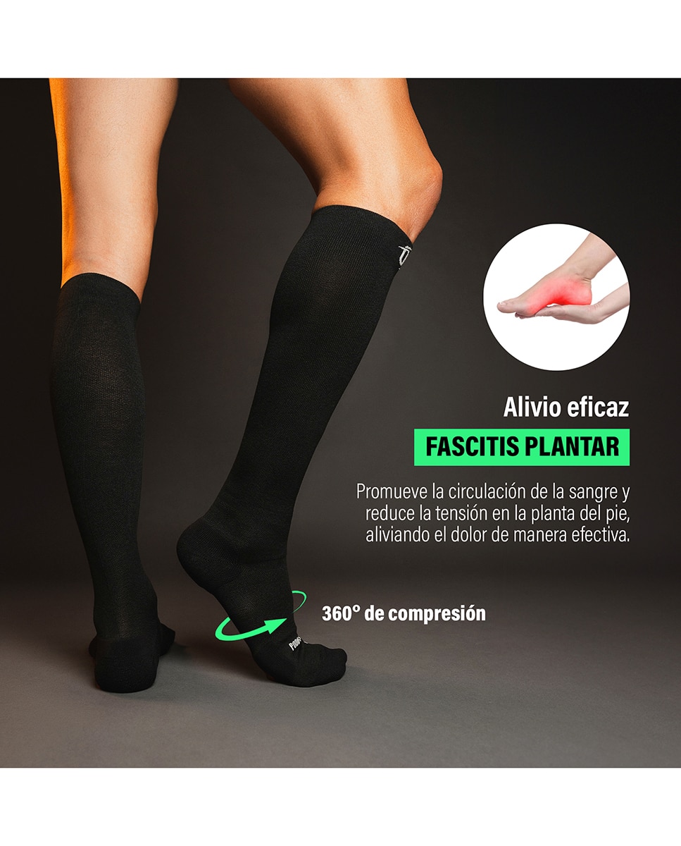 media de compresion Unisex tipo 2 Comfort Piernas C Podoks - Negro / Blanco Negro / Blanco-3